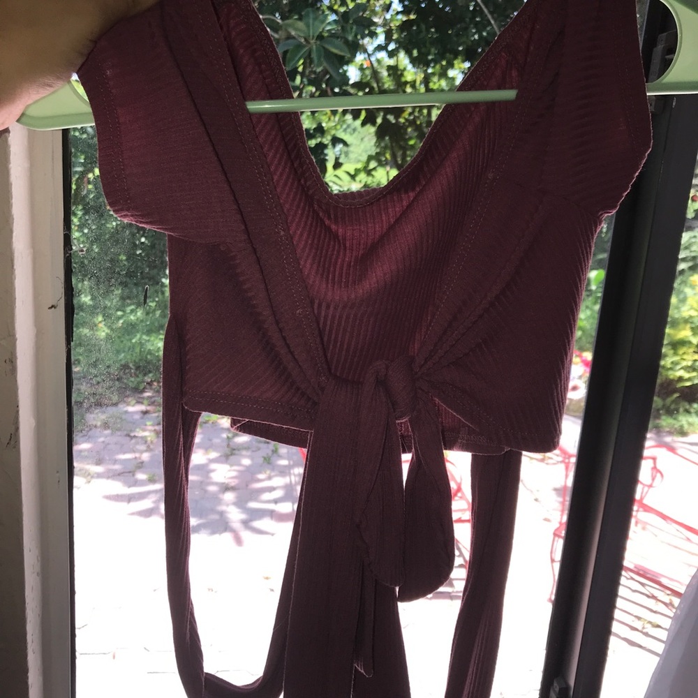 Pink tie down crop top